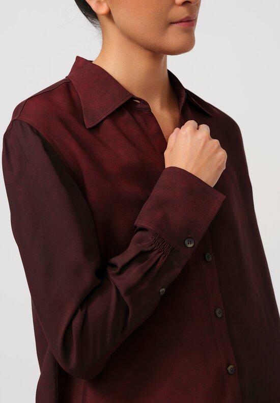 Ziggy Chen Shirt in Merlot Red	