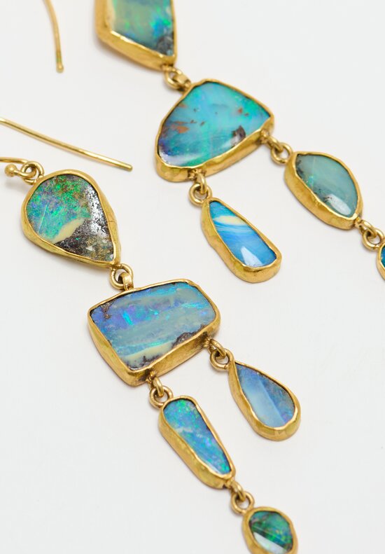 Margery Hirschey 22k, Boulder Opal Earrings	