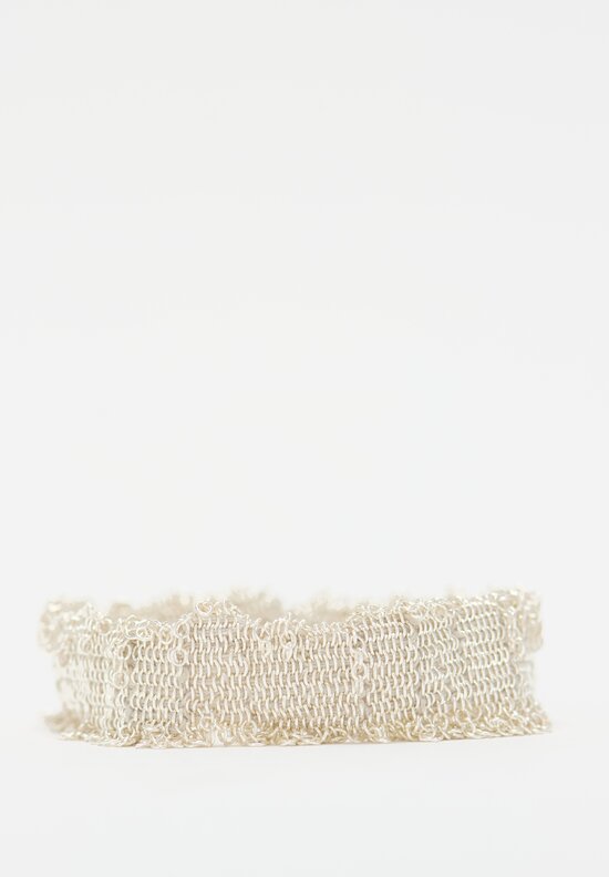 Stephanie Schneider 17 Handwoven Silver & Silk Bracelet	