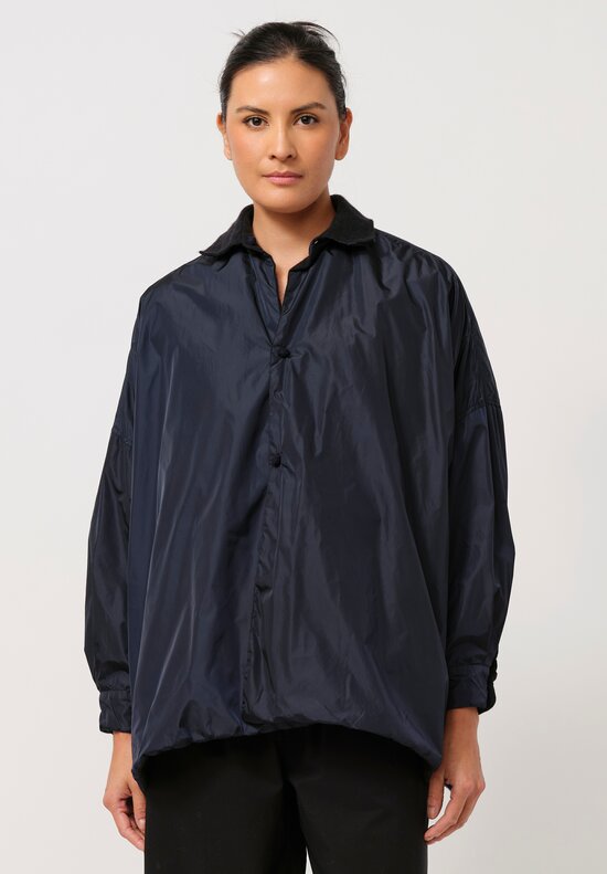 Daniela Gregis Cashmere-Lined Larghissima Jacket in Nero Navy Blue	