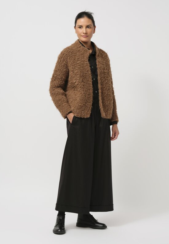 Daniela Gregis Hand-Knit Alpaca Melograno Jacket in Brown	