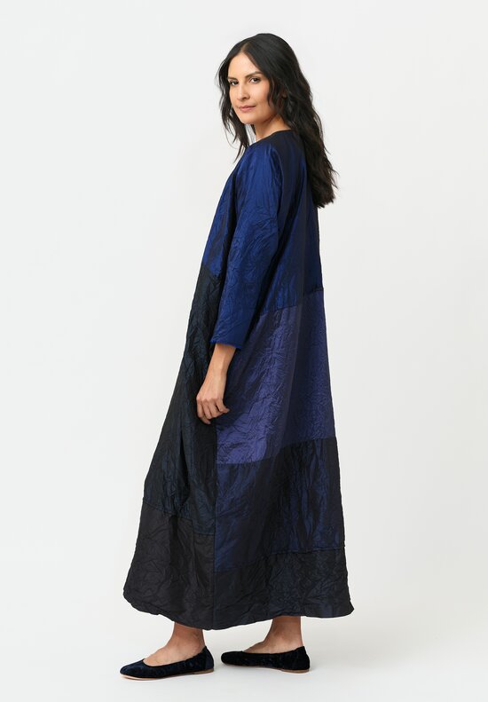 Daniela Gregis Washed Silk Abito Tritone Dress in Blue