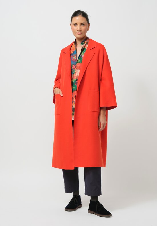 Daniela Gregis Papavero Lungo Coat in Rosso Red