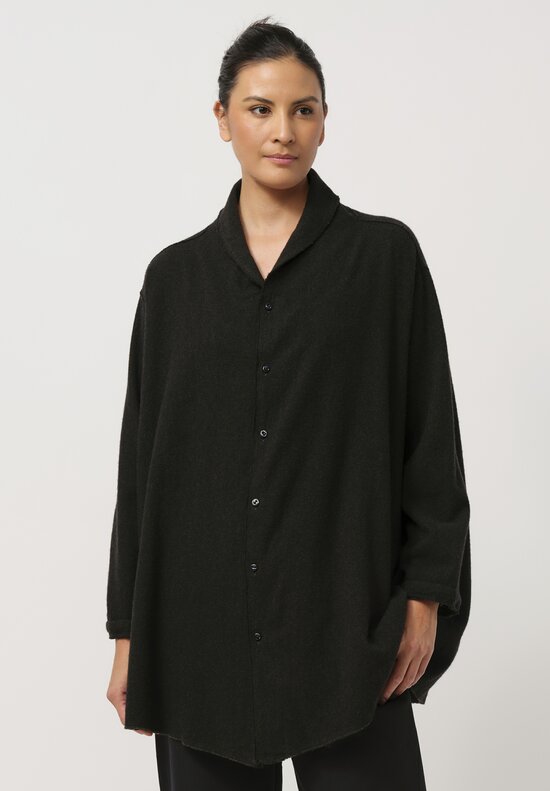 Kaval Cashmere Etamine Shirt in Black	