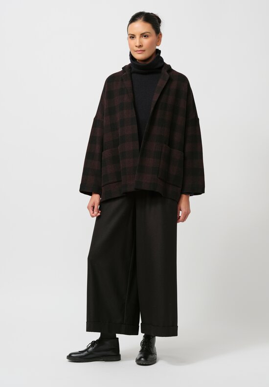 Daniela Gregis Gladiolo Jacket in Nero Black & Brown Check