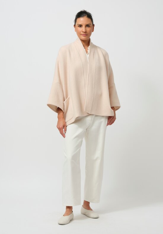 Alonpi Cashmere Open Front Jacket in Light Pink	