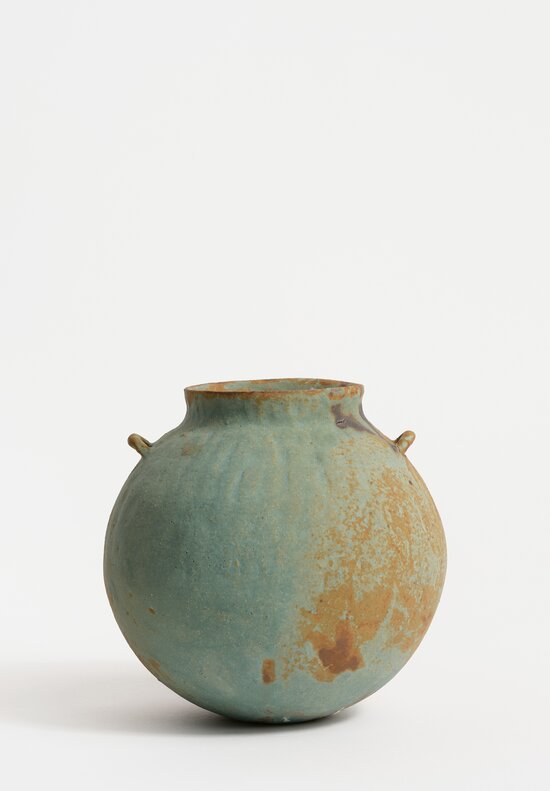 Nobue Ibaraki XXXL Round Vase Poignées in Verdegris Green	