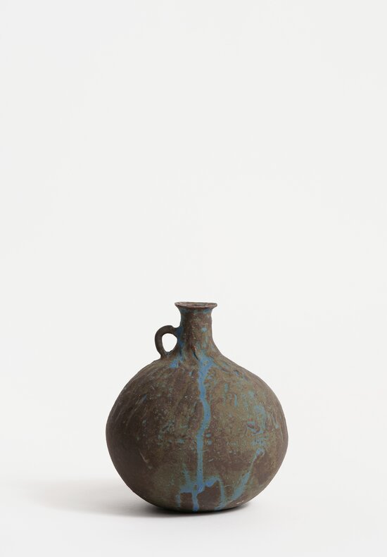 Nobue Ibaraki Large Poignée Vase in Weathered Lapis Brown	