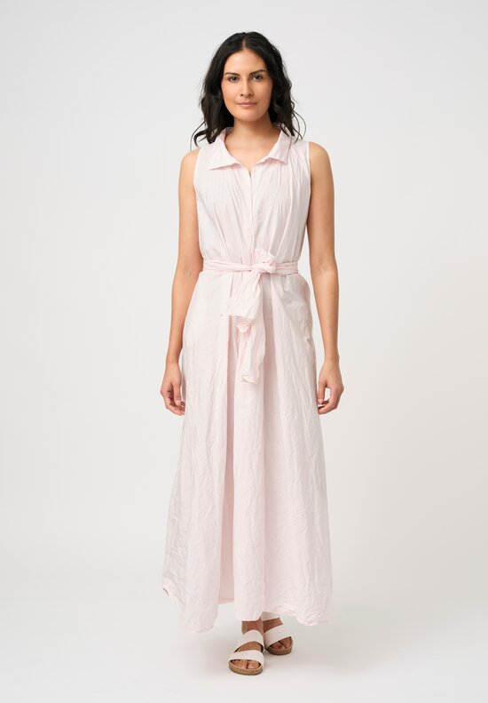Daniela Gregis Washed Cotton Spicchi Colletto Sleeveless Dress in Rosa Pink
