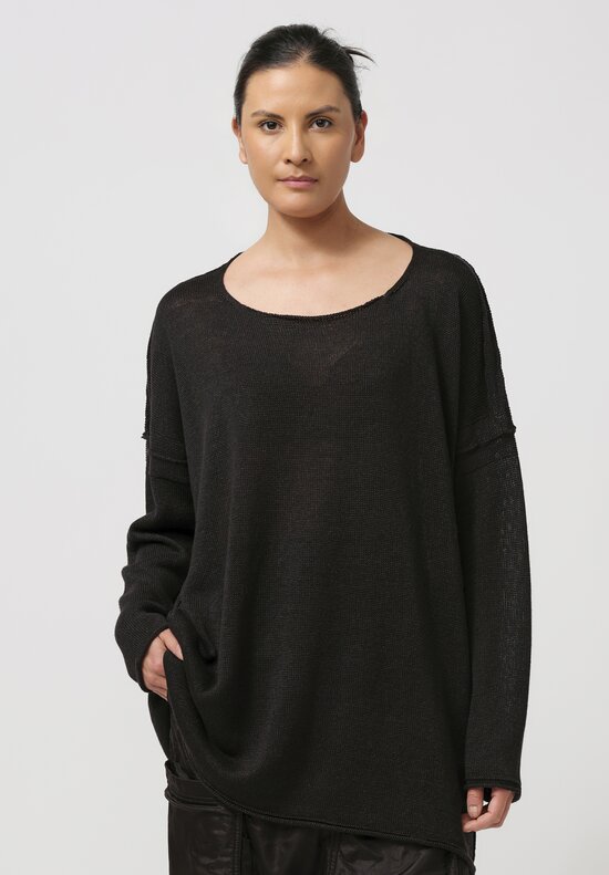 Rundholz Linen Pullover in Black Sparkle