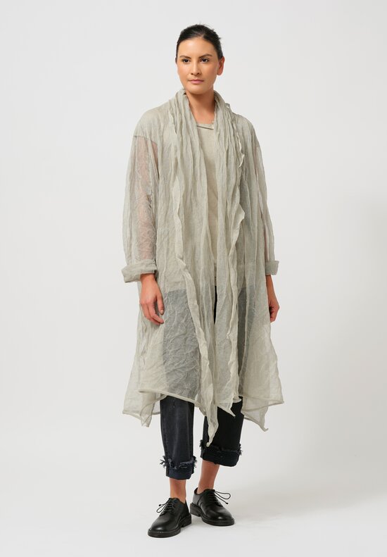 Rundholz Knitted Metal Duster Coat in Dust Melange