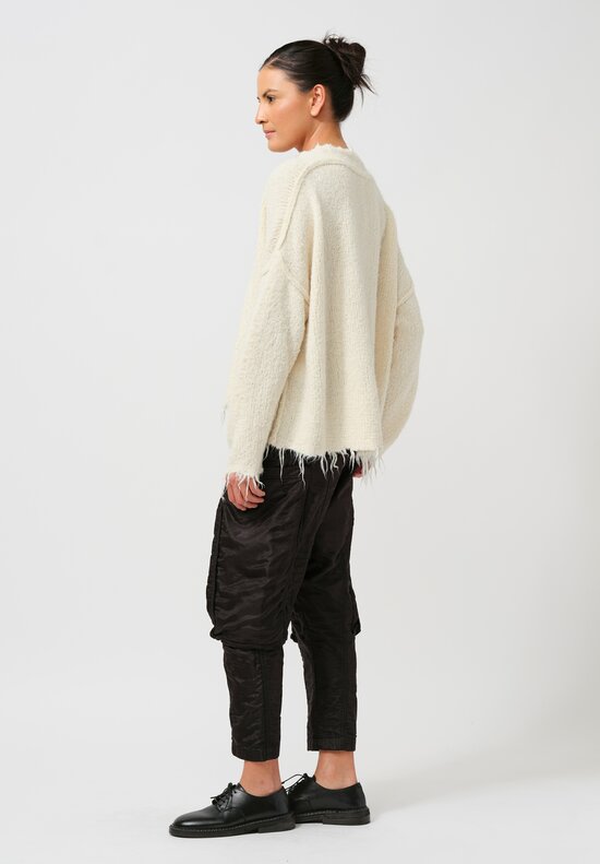 Rundholz Cropped Silk Pullover in Galaxy Cream