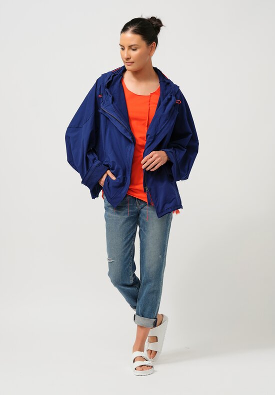 Rundholz DIP Hooded Cotton Jacket in Ocean Blue