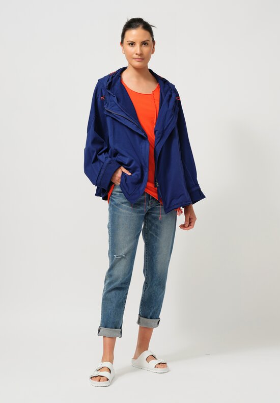 Rundholz DIP Hooded Cotton Jacket in Ocean Blue