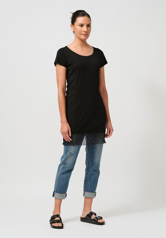 Rundholz DIP Cotton Ribbed T-Shirt in Black