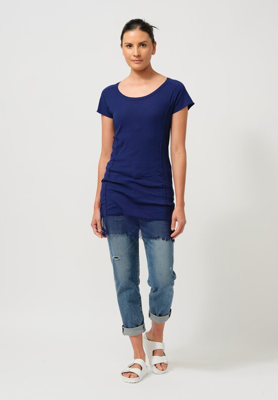 Rundholz DIP Cotton Ribbed T-Shirt in Ocean Blue