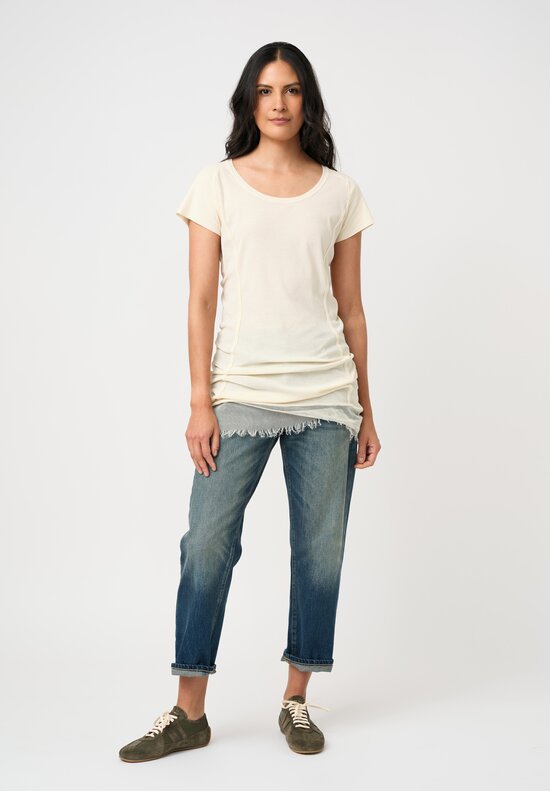 Rundholz DIP Cotton Ribbed T-Shirt in Greige Cream