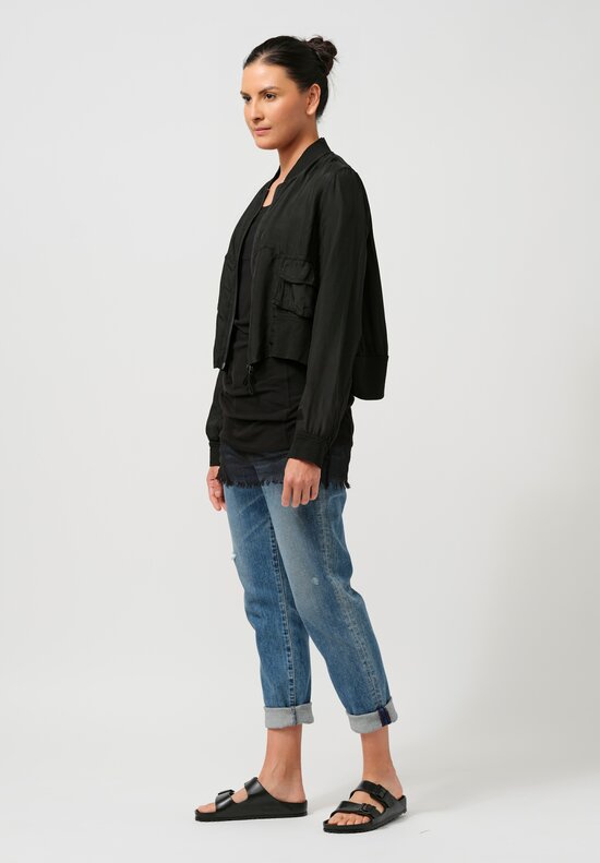 Rundholz Cropped Zip Jacket in Black