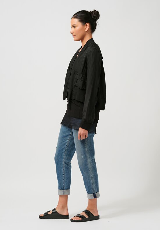 Rundholz Cropped Zip Jacket in Black