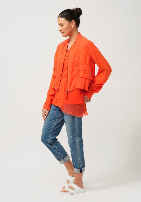 Rundholz Dip Cropped Zip Jacket in Mandarine