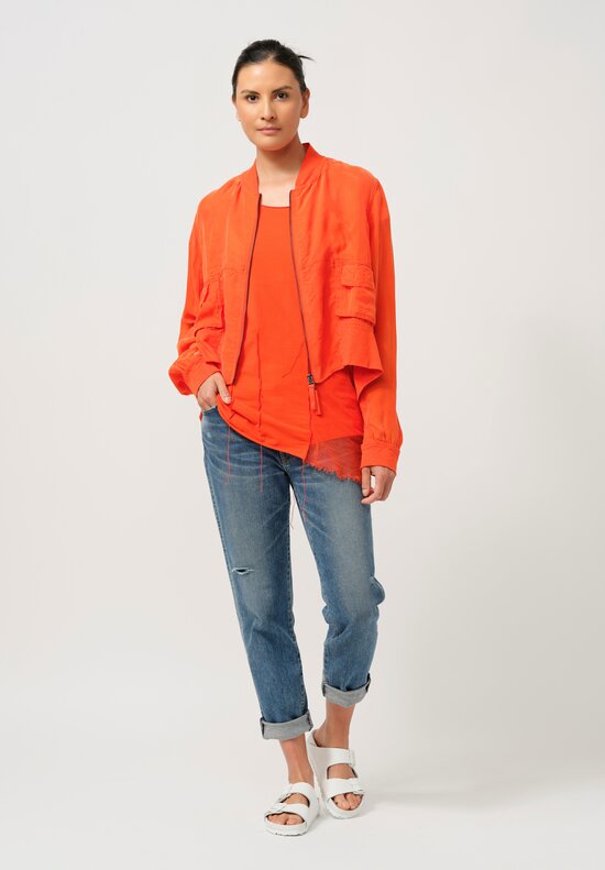 Rundholz Dip Cropped Zip Jacket in Mandarine