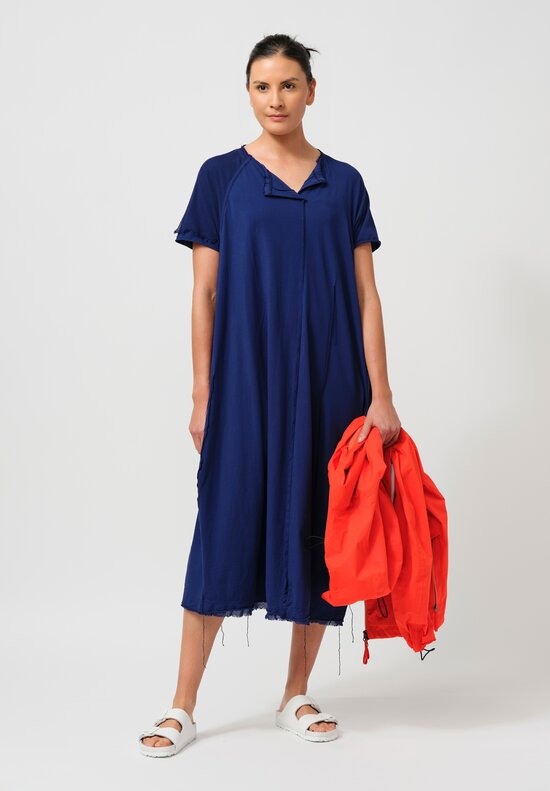 Rundholz Cotton Shirt Dress in Ocean Blue