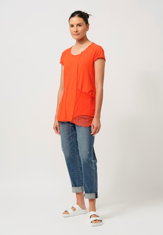 Rundholz DIP Cotton T-Shirt in Mandarine