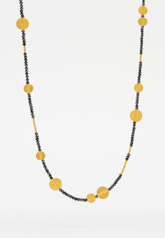 Ara Collection 24K Disc & Black Diamond Necklace