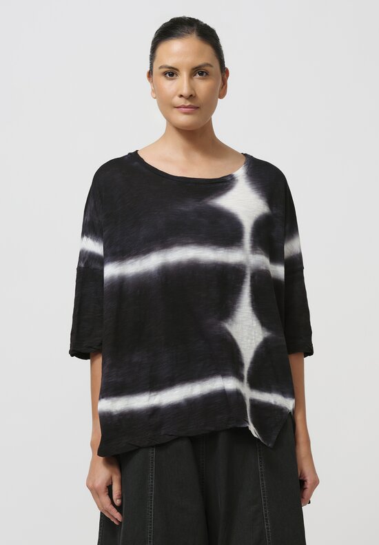 Gilda Midani Pattern-Dyed Cotton Super Tee in Black Star