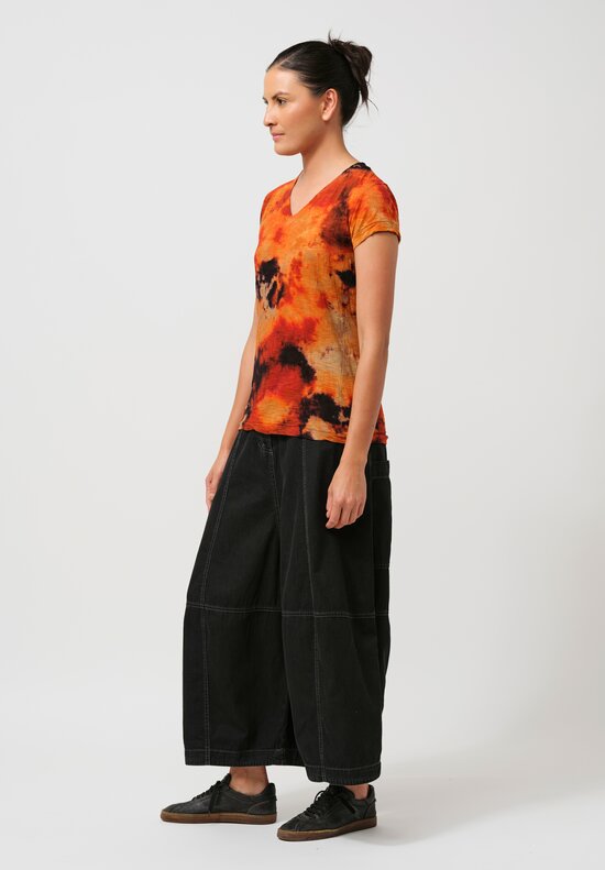 Gilda Midani Pattern-Dyed New Japa T-Shirt in Ember Orange