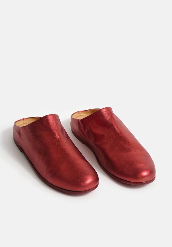 Marsell Metallic Leather Steccoblocco Sabot Mule