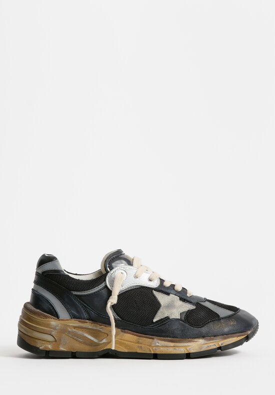 Golden Goose Leather & Mesh Dad Star Sneakers in Black Ice