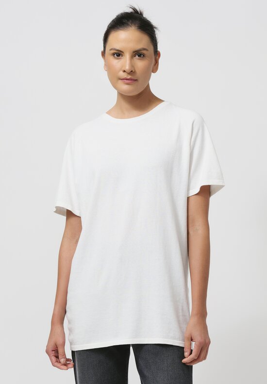 Frenckenberger Cotton & Cashmere Raglan T-Shirt in White