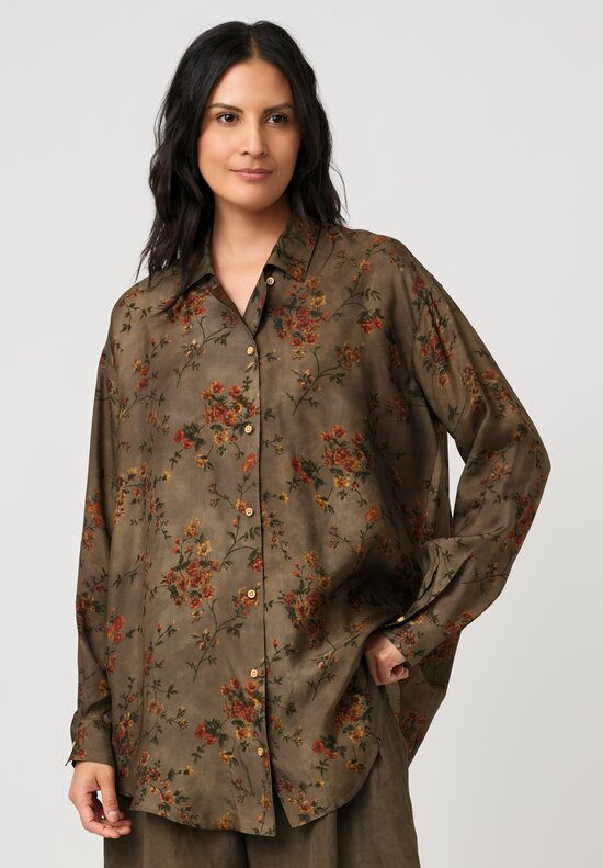 Uma Wang Tyesha Button-Down in Artichoke Green