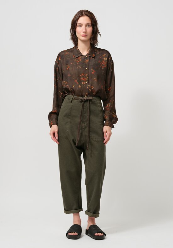 Uma Wang Cotton Downtown Jeans in Olive Green