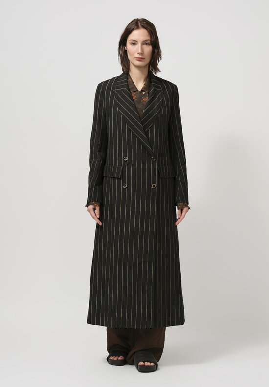 Uma Wang Camelot Coat in Pinstripe