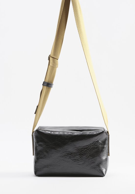 Uma Wang Medium Leather Shoulder Bag in Black