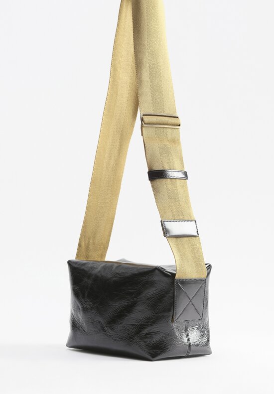 Uma Wang Medium Leather Shoulder Bag in Black