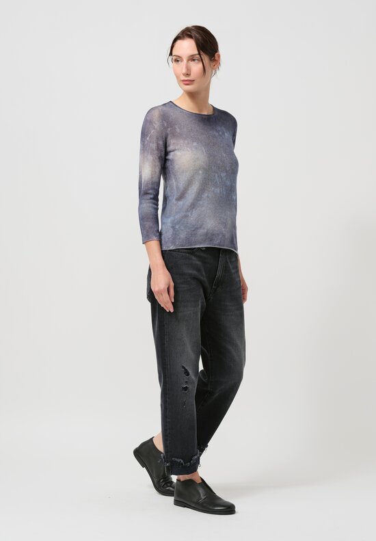 Avant Toi Cashmere Sweater in Nero Titanium Blue