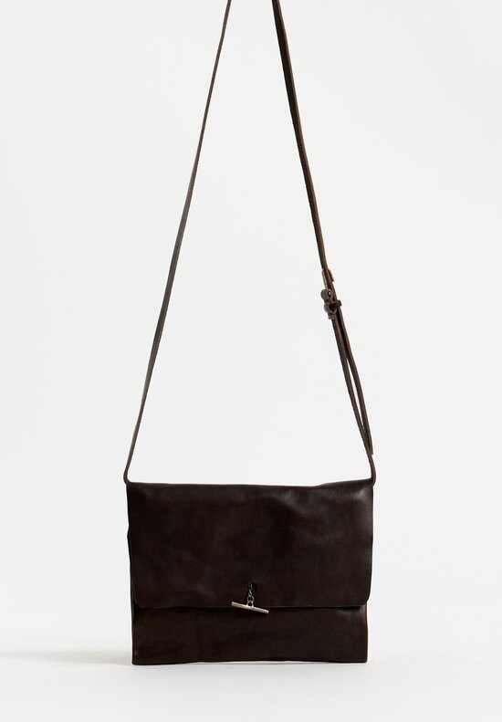 Daniele Basta Leather Deng Piccola TP Crossbody Bag Chocolate Brown