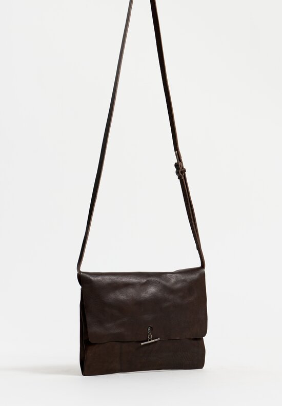 Daniele Basta Leather Deng Piccola TP Crossbody Bag Chocolate Brown