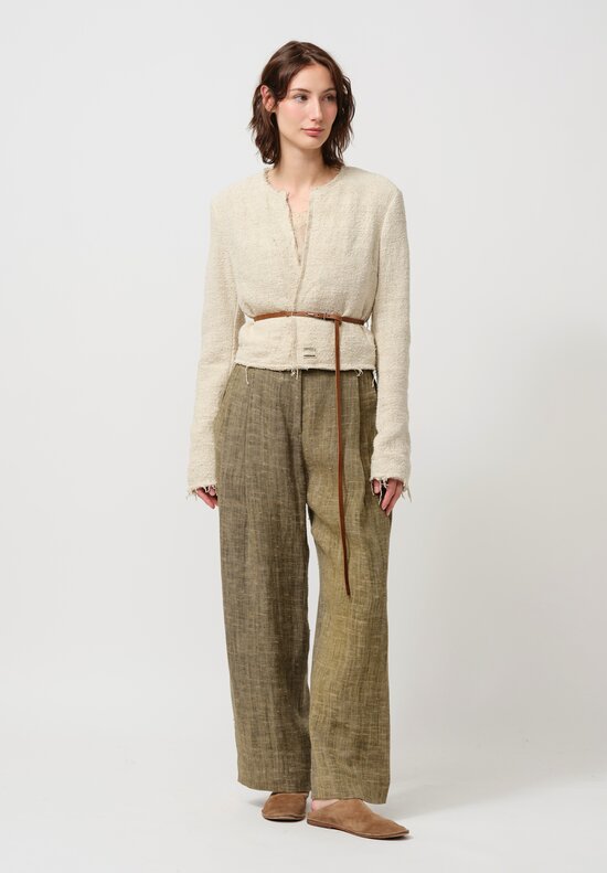 Daniele Basta Silk Tweed Jacket with Leather Belt