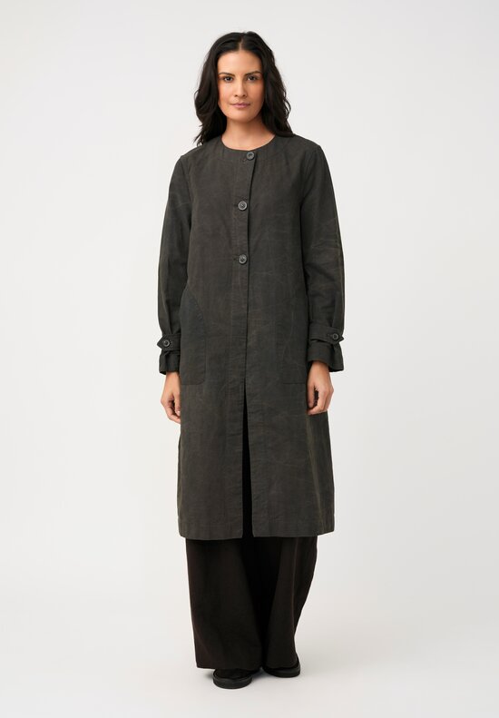 Biek Versteppen Cotton Coat in Dark Khaki Grey