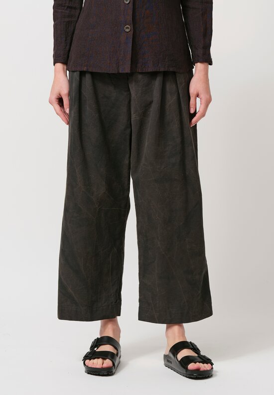 Biek Verstappen Pleated Trousers in Dark Khaki Green