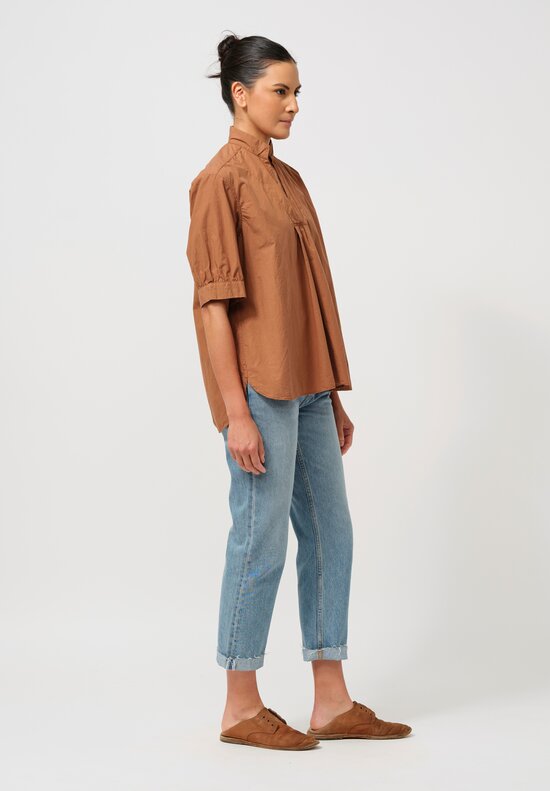 Bergfabel Cotton Poplin Vera Shirt in Ground Brown