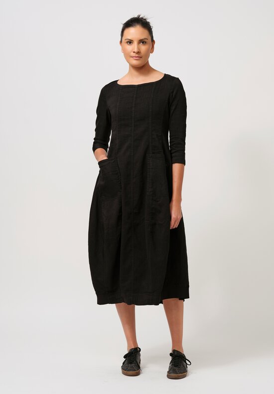 Rundholz Black Label Stretch Cotton Tulip Dress in Black