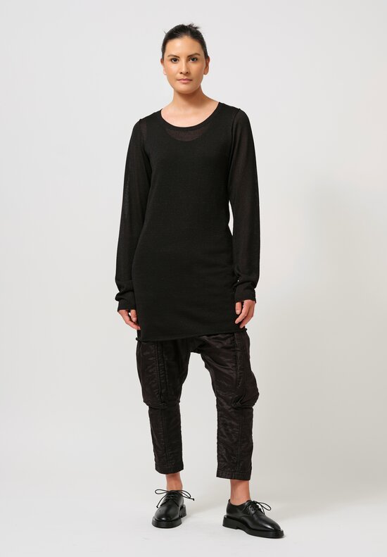 Rundholz Fine Knit Long-Sleeve Shirt in Black Sparkle