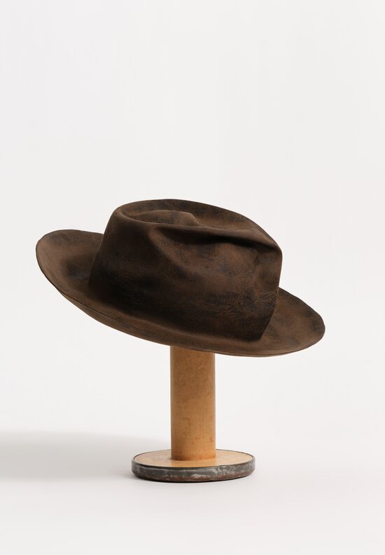 Horisaki Design & Handel Hard Burnt Beaver Fur Felt Wide Upturned Brim Hat