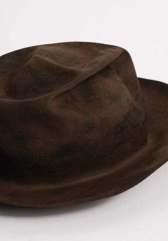 Horisaki Design & Handel Hard Burnt Beaver Fur Felt Wide Upturned Brim Hat