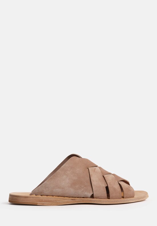 Officine Creative Suede Itaca Crossed Sandals in Orice Natural